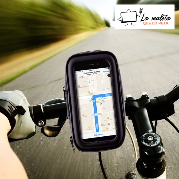 soporte-movil-para-bicicletas Soporte de móvil para bicicleta.